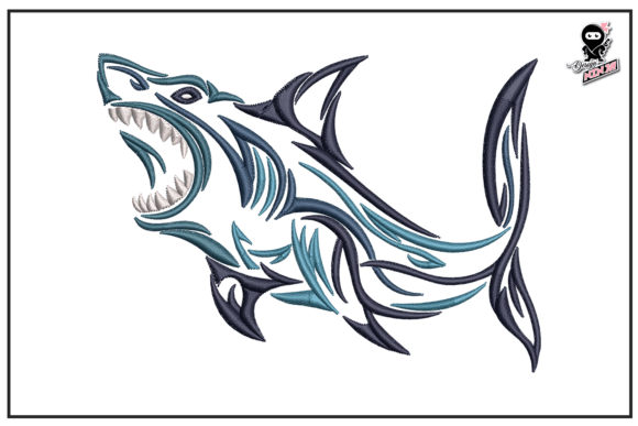 Shark Outline, Ocean Embroidery