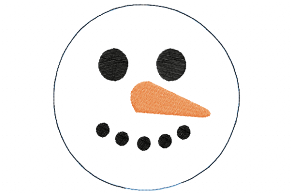 Snowman Emoji Pillow, Ith Embroidery, in the Hoop